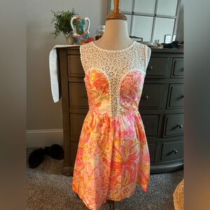 Lilly Pulitzer Pink and White Lace Accent